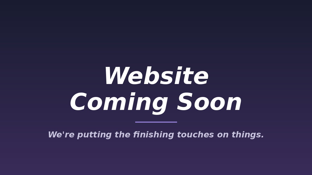 Website Coming Soon